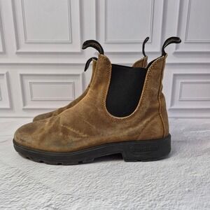 BLUNDSTONE 1615 Original Series Suede Chelsea Boot Dark Olive Women US Size 9.5